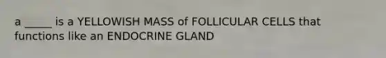 a _____ is a YELLOWISH MASS of FOLLICULAR CELLS that functions like an ENDOCRINE GLAND