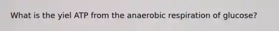 What is the yiel ATP from the anaerobic respiration of glucose?