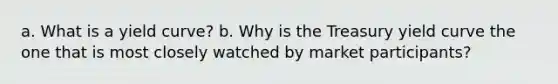 a. What is a yield curve? b. Why is the Treasury yield curve the one that is most closely watched by market participants?