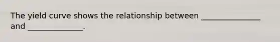 The yield curve shows the relationship between _______________ and ______________.