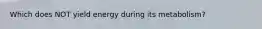 Which does NOT yield energy during its metabolism?