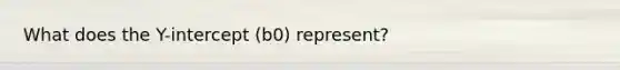 What does the​ Y-intercept ​(b0​) ​represent?