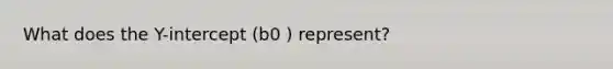 What does the​ Y-intercept ​(b0 ​) ​represent?