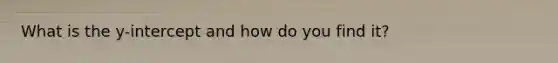 What is the y-intercept and how do you find it?