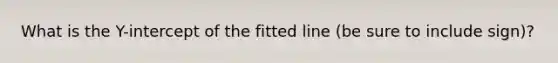 What is the Y-intercept of the fitted line (be sure to include sign)?
