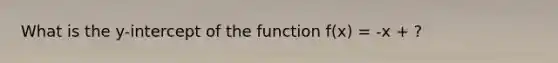 What is the y-intercept of the function f(x) = -x + ?