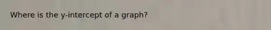 Where is the y-intercept of a graph?