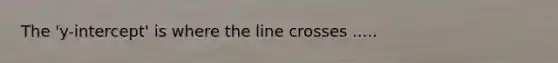 The 'y-intercept' is where the line crosses .....