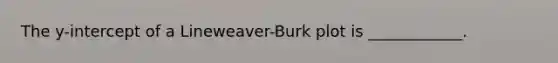 The y-intercept of a Lineweaver-Burk plot is ____________.