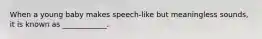 When a young baby makes speech-like but meaningless sounds, it is known as ____________.