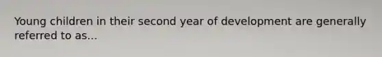 Young children in their second year of development are generally referred to as...