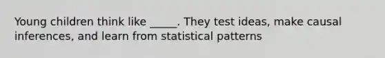 Young children think like _____. They test ideas, make causal inferences, and learn from statistical patterns