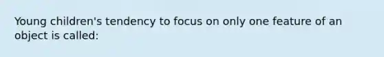 Young children's tendency to focus on only one feature of an object is called: