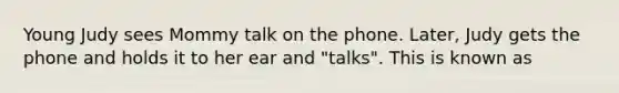 Young Judy sees Mommy talk on the phone. Later, Judy gets the phone and holds it to her ear and "talks". This is known as