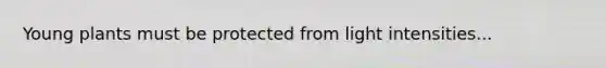 Young plants must be protected from light intensities...