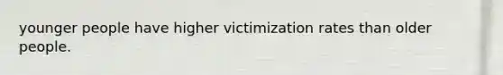 younger people have higher victimization rates than older people.