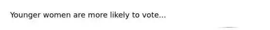 Younger women are more likely to vote...