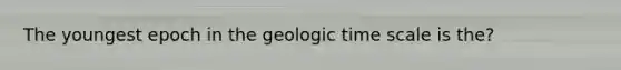 The youngest epoch in the geologic time scale is the?