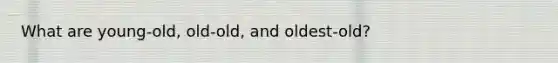 What are young-old, old-old, and oldest-old?