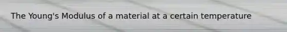 The Young's Modulus of a material at a certain temperature