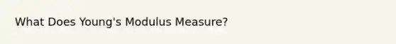 What Does Young's Modulus Measure?