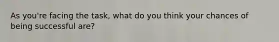 As you're facing the task, what do you think your chances of being successful are?