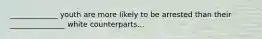 _____________ youth are more likely to be arrested than their _______________ white counterparts...