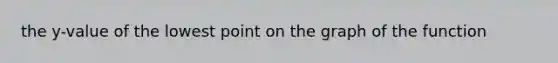 the y-value of the lowest point on the graph of the function