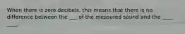 When there is zero decibels, this means that there is no difference between the ___ of the measured sound and the ____ ____.