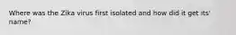 Where was the Zika virus first isolated and how did it get its' name?