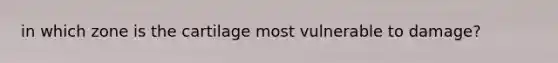 in which zone is the cartilage most vulnerable to damage?