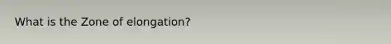 What is the Zone of elongation?