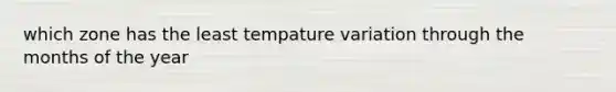 which zone has the least tempature variation through the months of the year