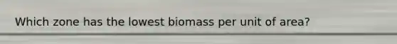 Which zone has the lowest biomass per unit of area?