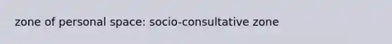 zone of personal space: socio-consultative zone