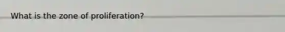 What is the zone of proliferation?