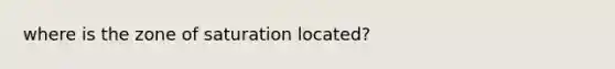 where is the zone of saturation located?