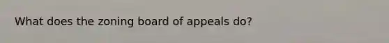 What does the zoning board of appeals do?