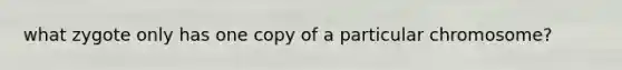 what zygote only has one copy of a particular chromosome?